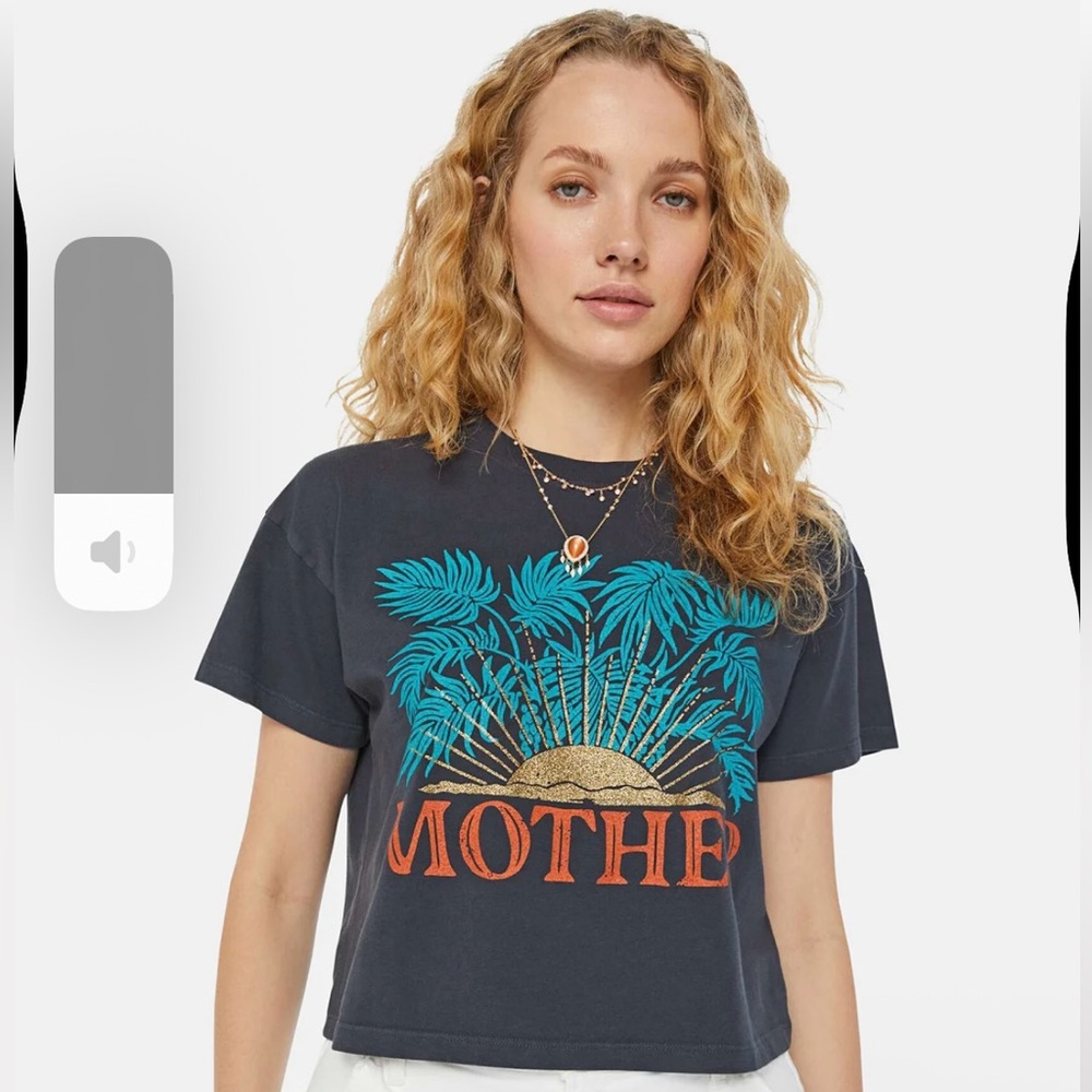 NWT Mother The Grab Bag Crop Tee in Gold Sun